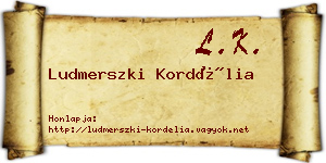 Ludmerszki Kordélia névjegykártya